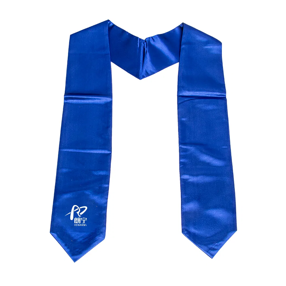 Custom Logo Satin Graduation Scarf Stole for Celebratory Occasions
