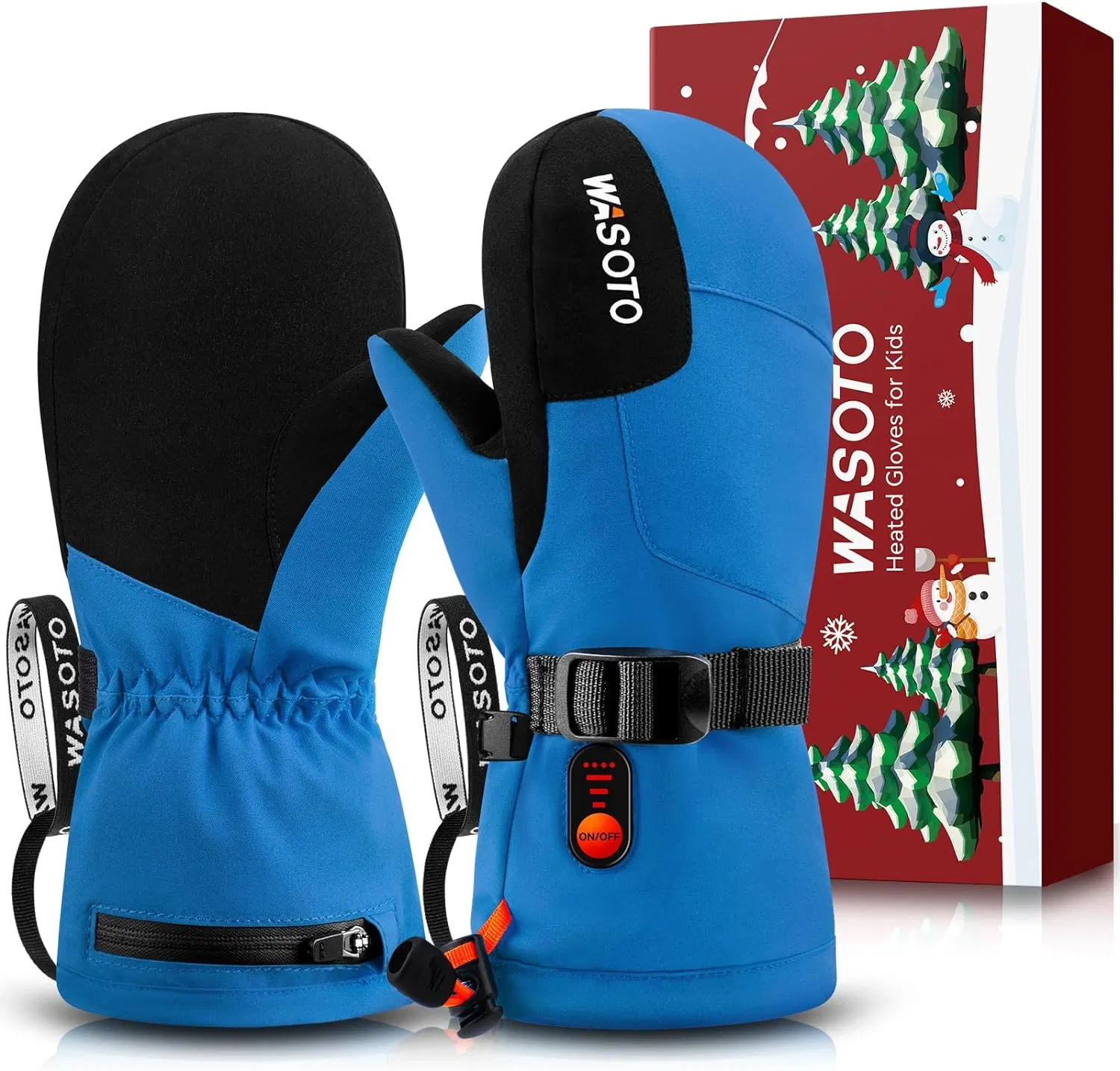 Windproof Velvet Mittens with 3000mAh Battery for Winter
