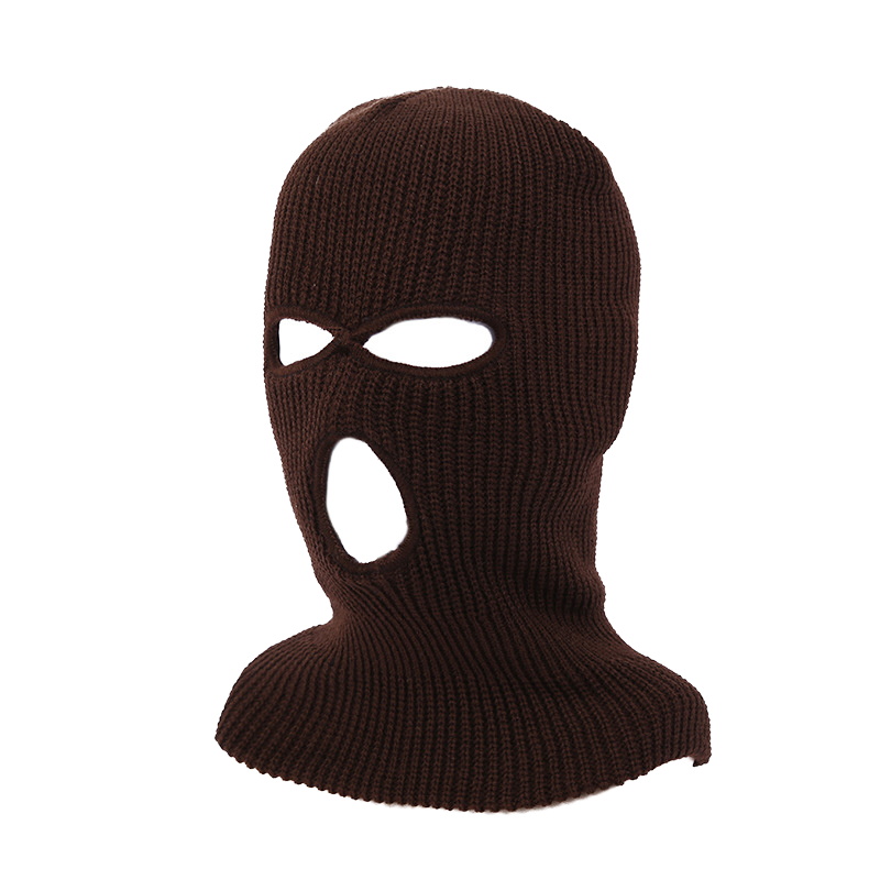 Wholesale Stock Fashion Winter Balaclava Mask Hats Hip Hop 100% Acrylic 3 Holes Knit Ski Balaclava Mask Hat