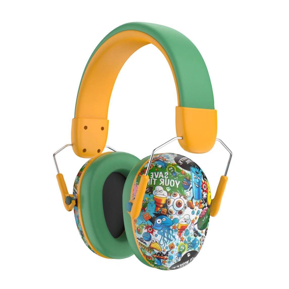 Safety ANSI 29dB Foldable Over-ear Metal Headband ENC Noise Cancelling Ear Protection Muffs for Kids