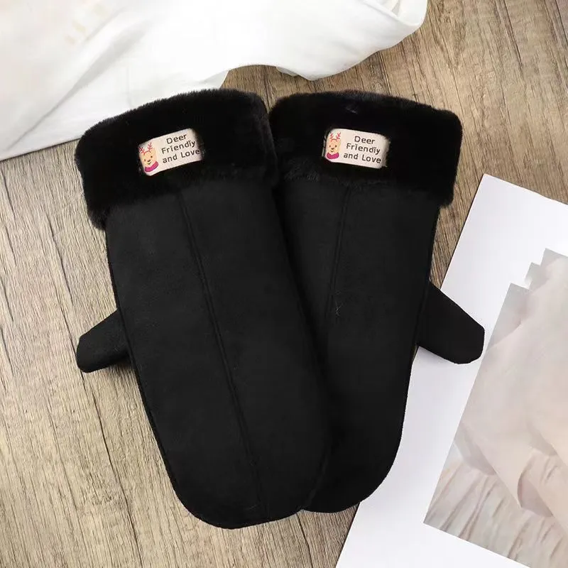 High Quality Custom Gloves Eco-Friendly Winter Mittens Fashionable Faux Suede Warm Ski Glove for Kids