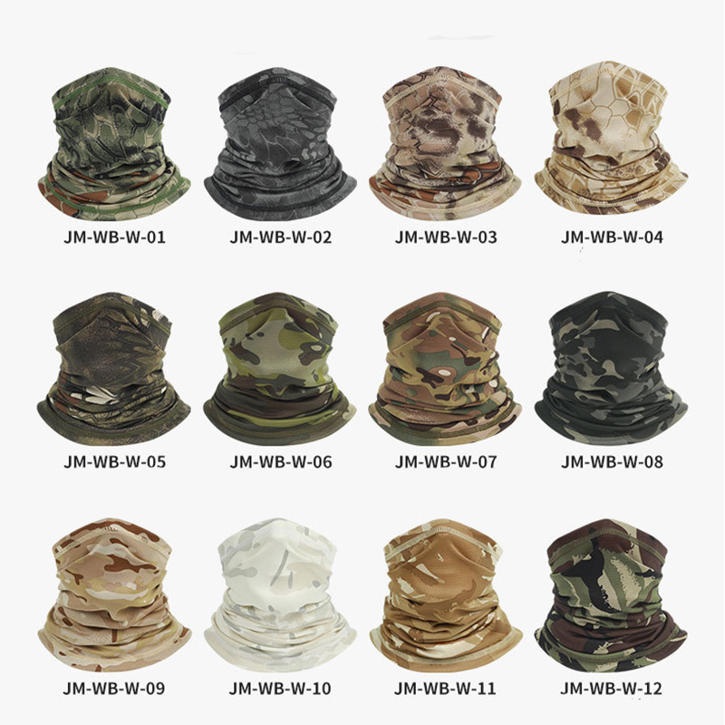 Camouflage Skull Seamless Tubular Bandana Tactical Headwrap Scarf Clown Mask Hiking Neck Gaiter Hunting Tube Face Mask