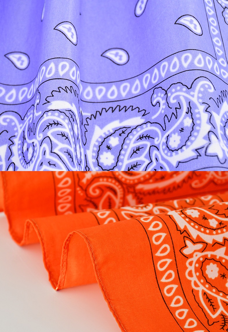 Wholesale Promotion Multifunction Custom Logo Colourful Polyester Cotton Sports Square Headwear Scarf Classic Paisley Bandana