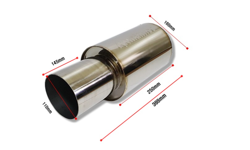 Universal Muffler Stainless Steel 304 1.5t Straight Pipe Tuning Muffler (OEM Custom) made in Korea