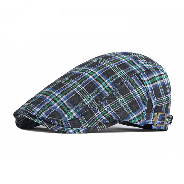 Early Summer Ins Hot Sale British Retro Plaid Newsboy Beret Cap for Unisex Outdoor Sports