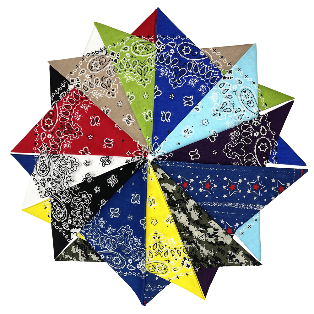Customized Factory Bandana 100% Cotton Square with Double Print Fans Logo Bandana for Outdoor Protection