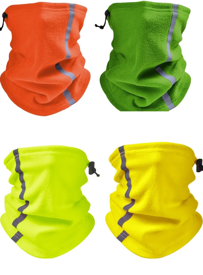 Reflective Strip Drawstring Half Face Neck Wamer/Tube /Snood