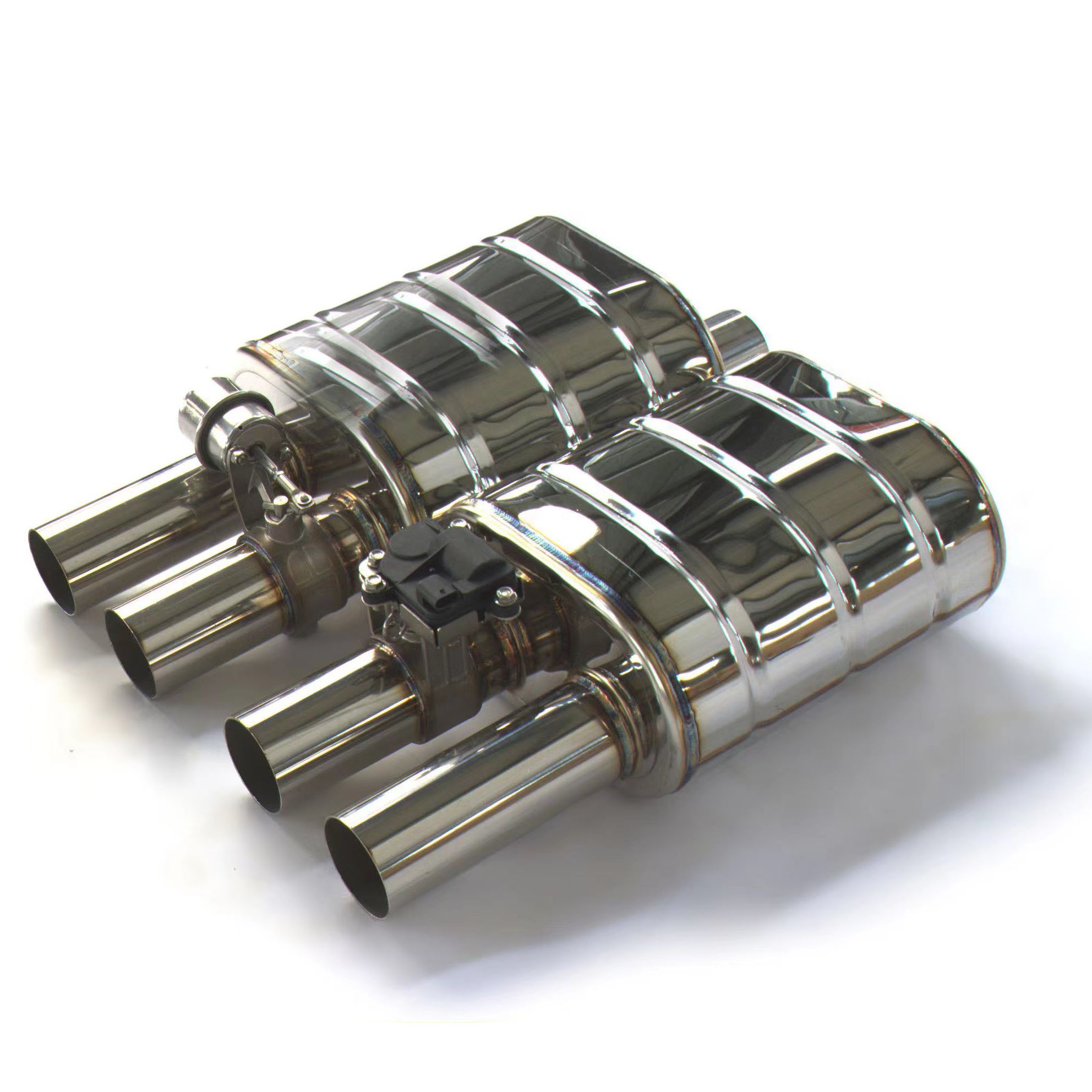 Car Exhaust Muffler with Electronic Remote Control Valve Cat Back Exhaust Muffler Drum Carton Packing Performance Universal RZ