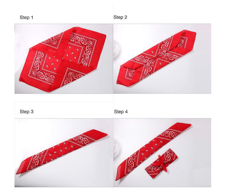 Bandana Folding and Usage Tutorial Steps