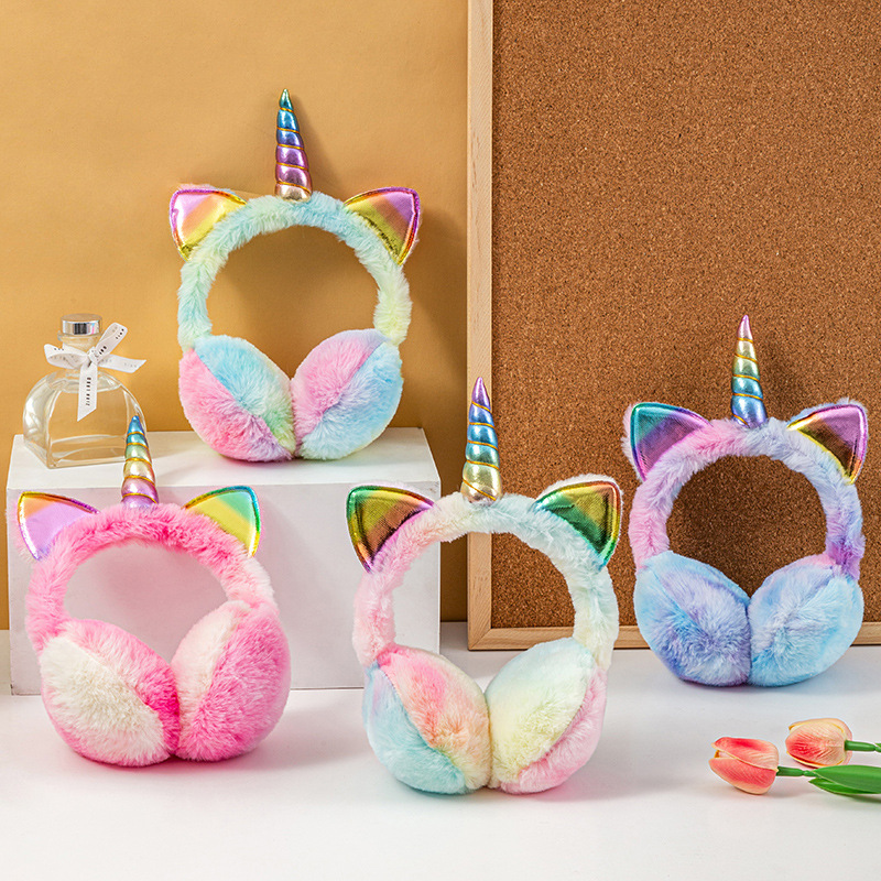 Hot Selling Cartoon Unicorn Kids Earmuffs Kawaii Cold-Proof Ear Warmers for Students