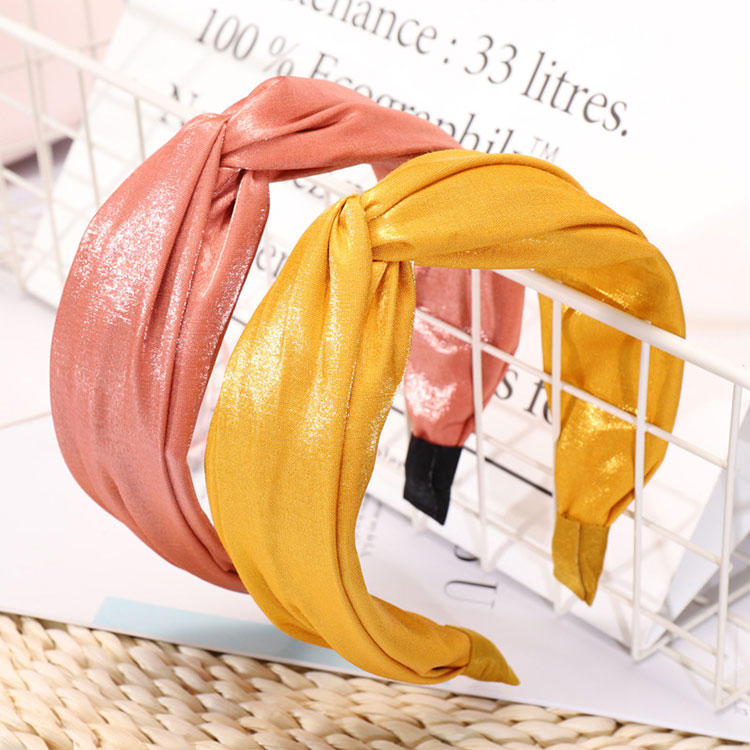 Satin Head Wrap Bright Color Cross Knot Turban Headband Hair Accessories for Women