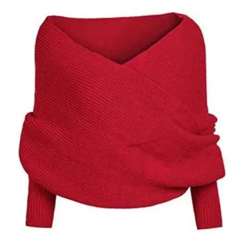 Stylish Shawl Sweater with Sleeves for Trendy Women