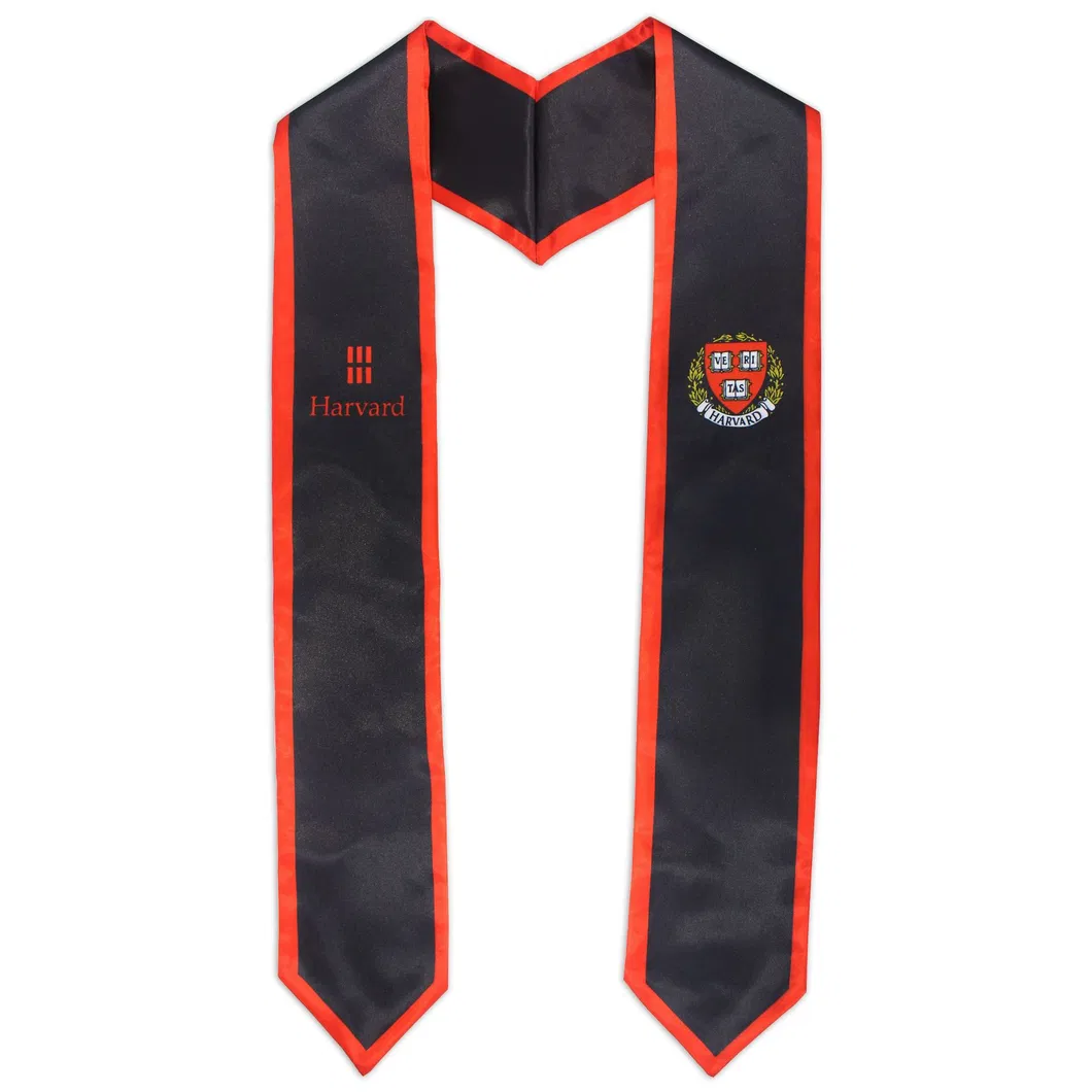 Customized High Quality Pointed V-Shaped Ribbon Graduation Stole Details