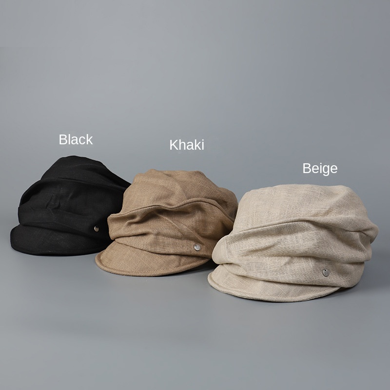 Wholesale Spring New Cotton Linen Beret Cap for Women Sunshade Lady Newsboy Hat Summer Casual Breathable Berets