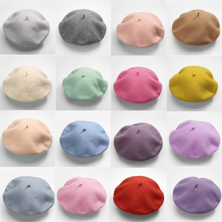 Custom Embroidery Berets Wholesale Professional High Quality Wool Multi-color Women Beret