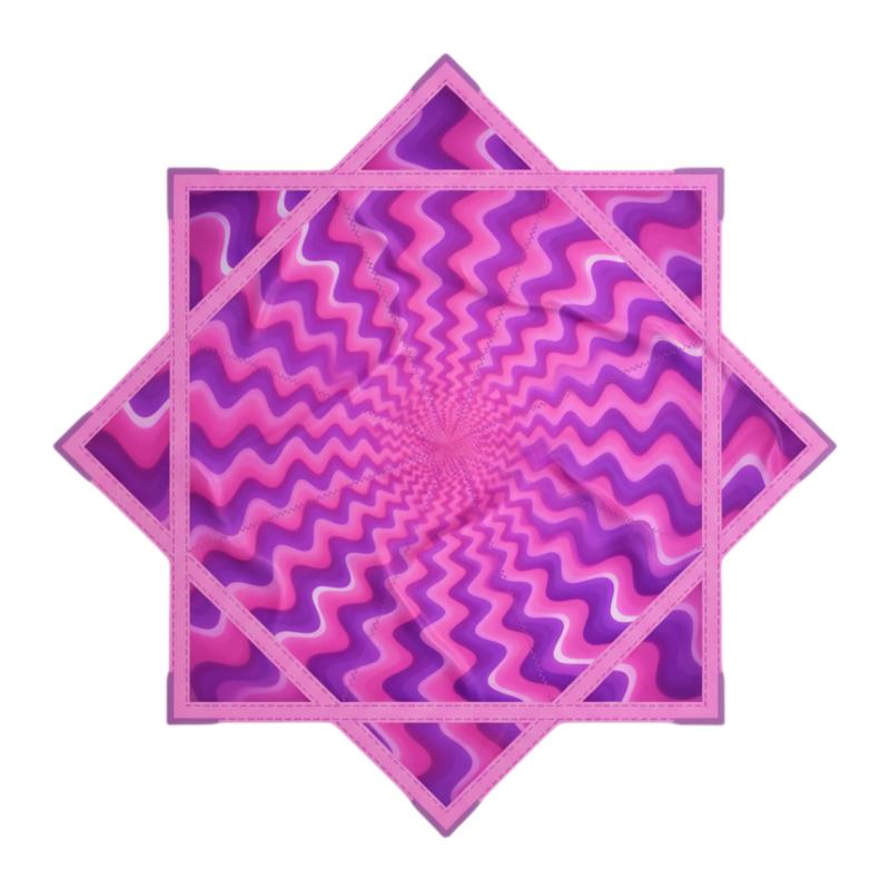 Hot Selling Custom Designed UV Reactive Rotating Flow Star UV Dapo Flow Star Spinning Cloth Square Scarf Handkerchief