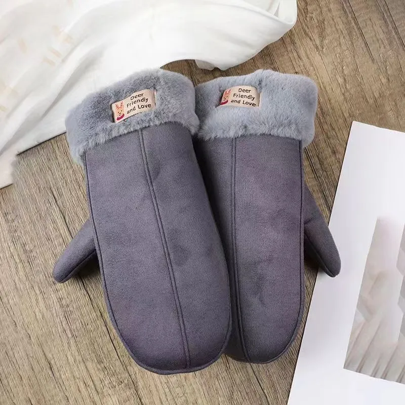 High Quality Custom Gloves Eco-Friendly Winter Mittens Fashionable Faux Suede Warm Ski Glove for Kids