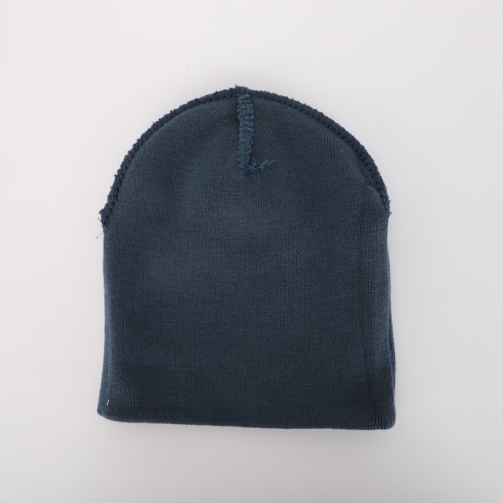Wholesale Custom Woven Label Hat Unisex Acrylic Plain Cap Dyed Embroidery Knitted Ribbed Gorras High Quality Winter Ski Beanie