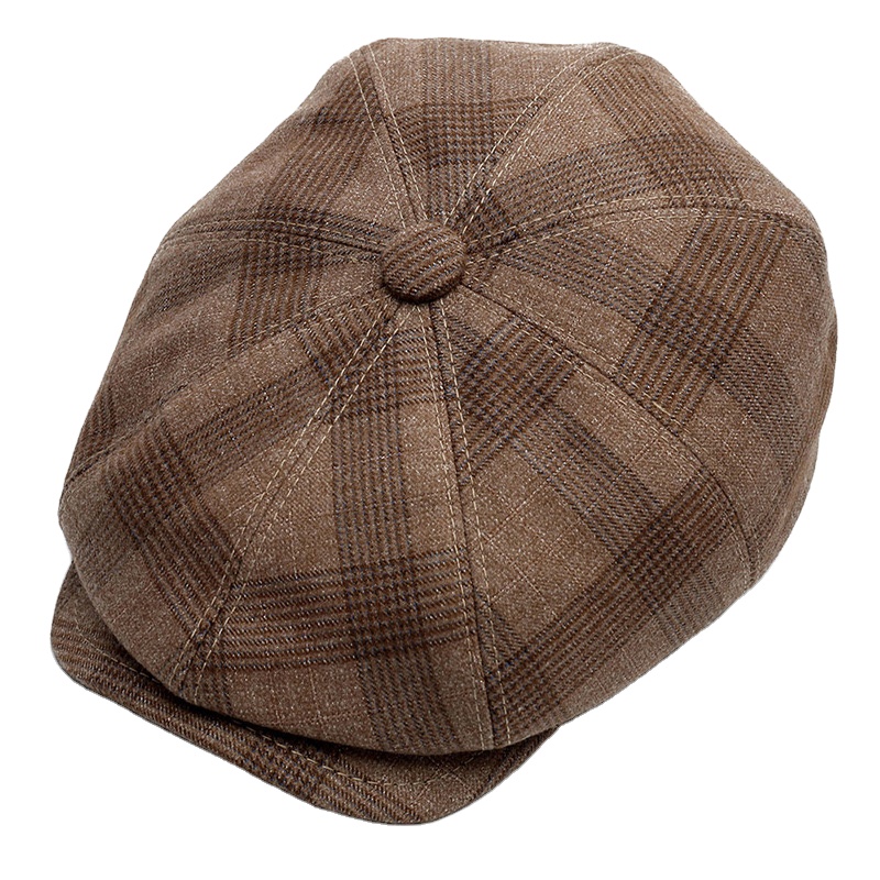 Wholesale Vintage Tweed Flat Cap Hat 8 Panel Newsboy Beret Ivy Hats for Men