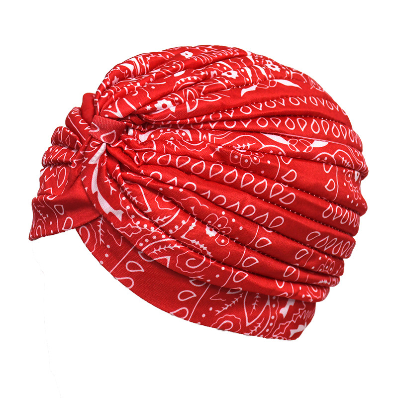 Wholesale Women Knotted Flower Pattern Print Headwrap Turban Hats African Headscarf Bonnet Hijab Turban