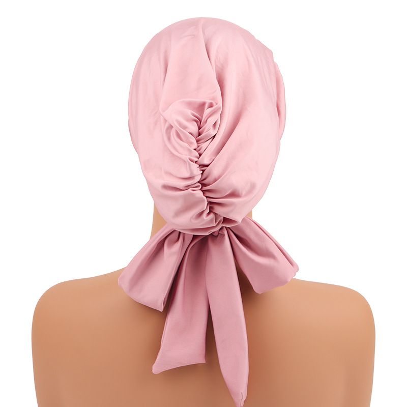 Women's Lightweight Chiffon Elegant Headwraps Hats Solid Pattern Turban Africain for Hair Headwear Turbans
