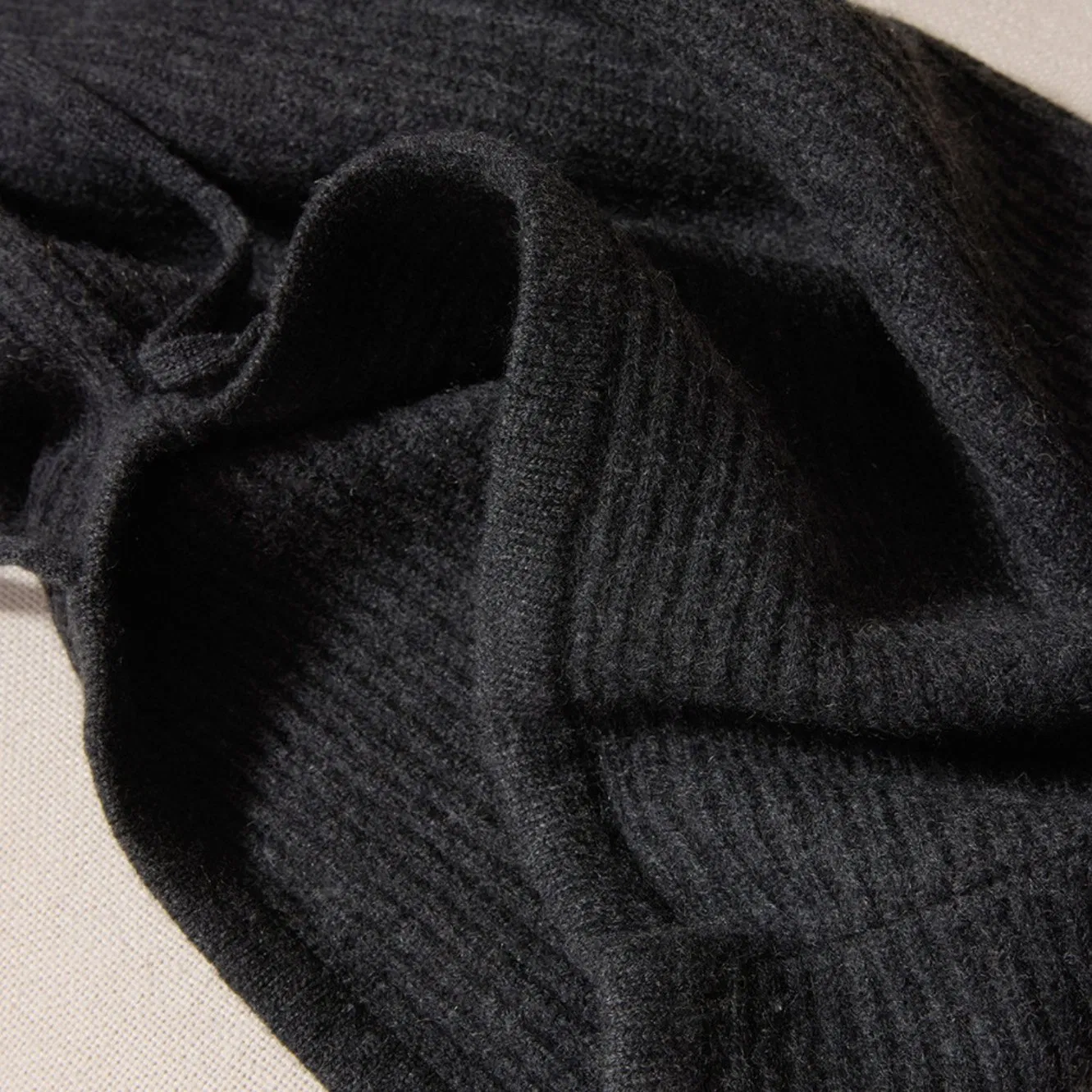 Unisex Fashion Cashmere Hat and Snood Combo with Drawstring for Thermal Insulation Winter