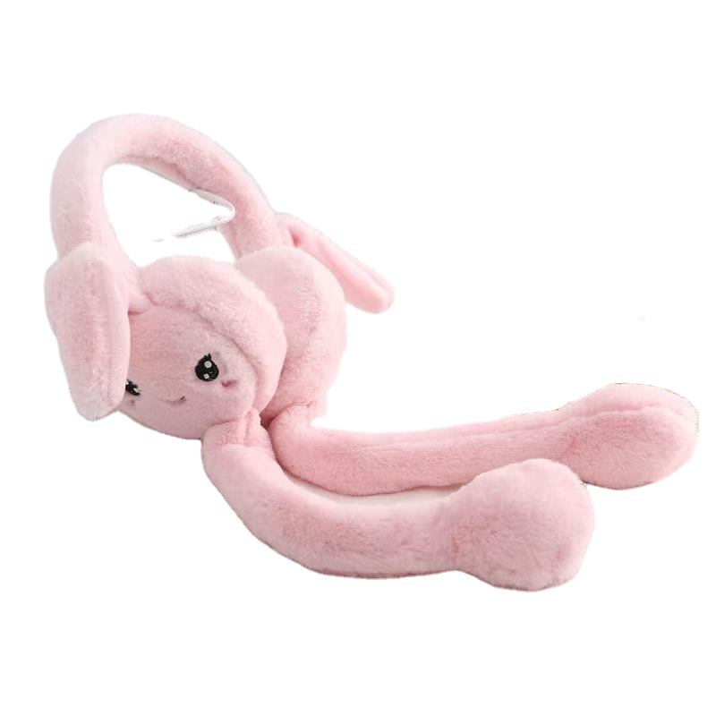 New Fashion Moving Earmuffs Foldable Children Women Faux Fur Winter Warm Earmuffs Airbag Moving Ears for Winter Warm Outfits