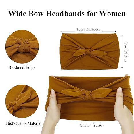 Knot Bunny Solid Color Elastic Ears Bow Headband Yoga Sports Sweatband Absorbent Headwrap