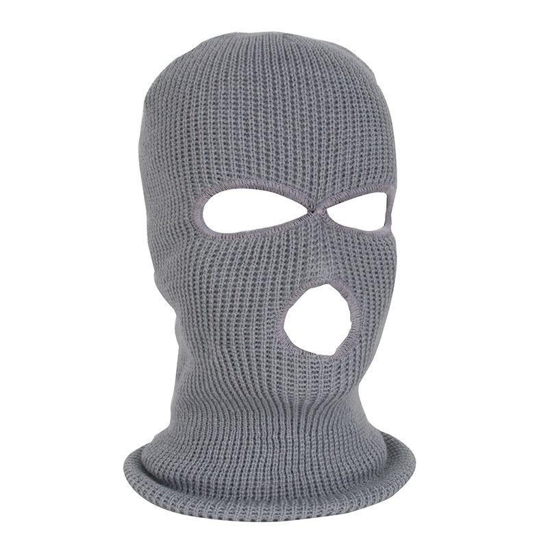 Wholesale Stock Fashion Winter Balaclava Mask Hats Hip Hop 100% Acrylic 3 Holes Knit Ski Balaclava Mask Hat