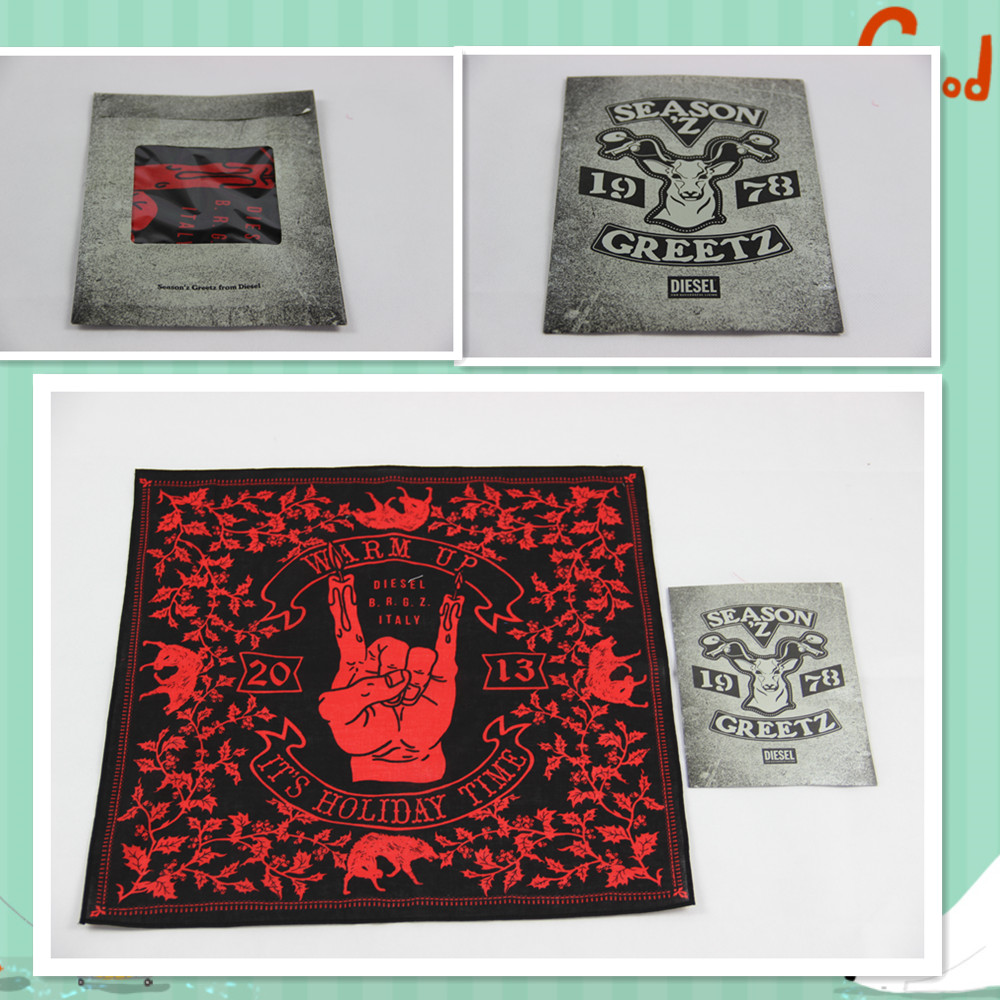 LOW MOQ Fastly Shipping Top Quality Custom Design Print Cotton square Bandana