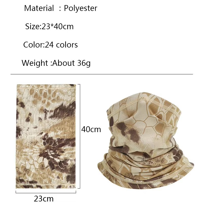 Camouflage Skull Seamless Tubular Bandana Tactical Headwrap Scarf Clown Mask Hiking Neck Gaiter Hunting Tube Face Mask