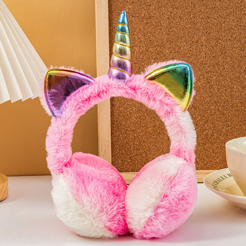 Hot Selling Cartoon Unicorn Kids Earmuffs Kawaii Cold-Proof Ear Warmers for Students