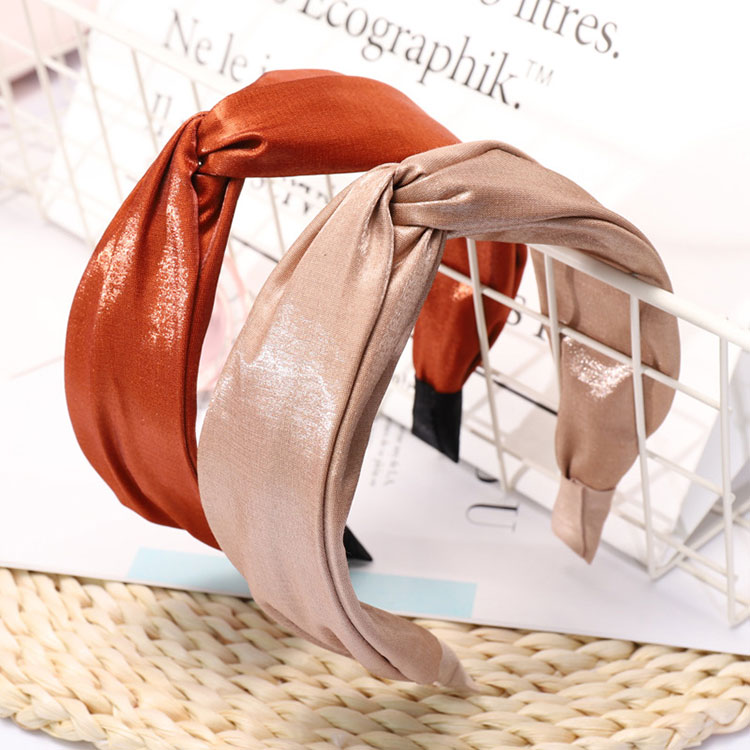 Satin Head Wrap Bright Color Cross Knot Turban Headband Hair Accessories for Women