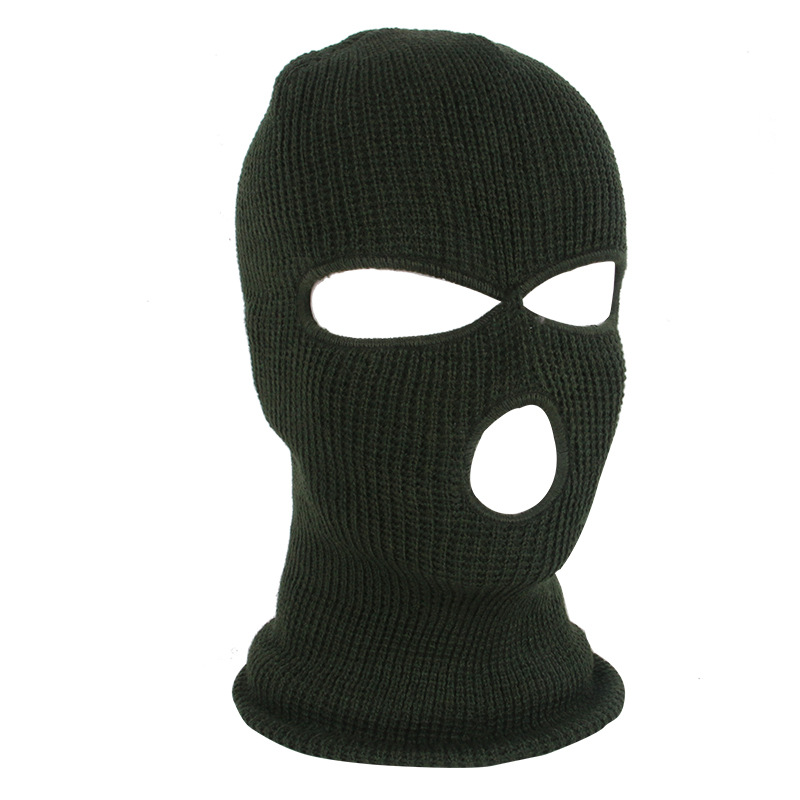 Wholesale Stock Fashion Winter Balaclava Mask Hats Hip Hop 100% Acrylic 3 Holes Knit Ski Balaclava Mask Hat