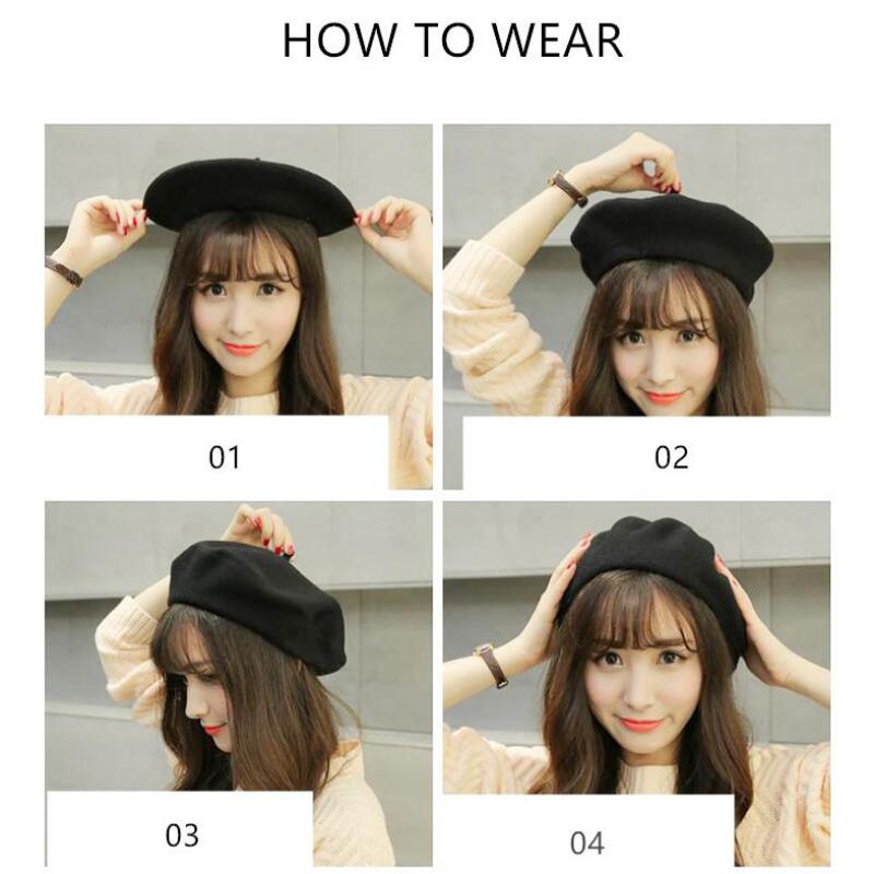 Hot Sale Stock Promotion Fashion French Beret Cheap Adults Wool Felt Beret Hat for Women