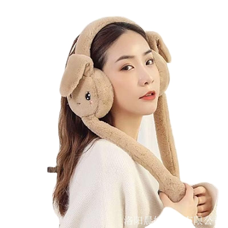 New Fashion Moving Earmuffs Foldable Children Women Faux Fur Winter Warm Earmuffs Airbag Moving Ears for Winter Warm Outfits