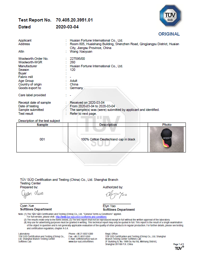 Certification