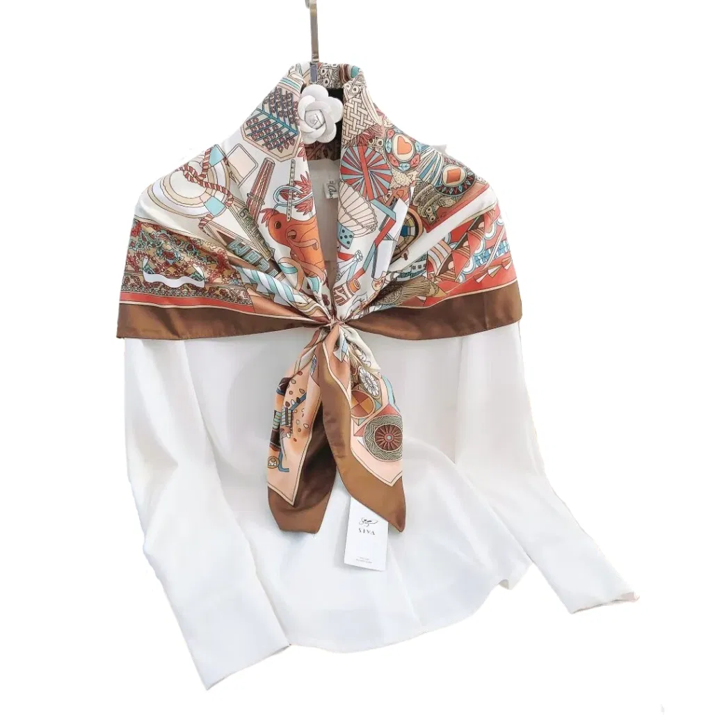 Versatile Women Polyester Chiffon Printed Scarf Snood for Muslim Hijab Headscarf Tudung