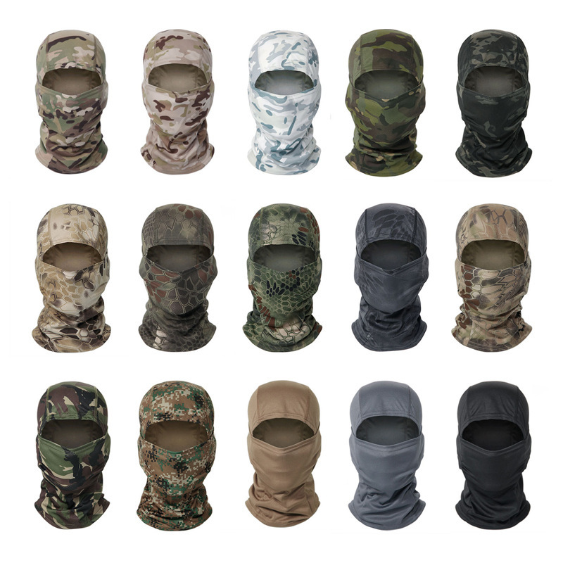 Exclusive Tactical Solid Hood Balaclava Outdoor Cycling Ski Mask Polyester Windproof Breathable Lightweight for Sports