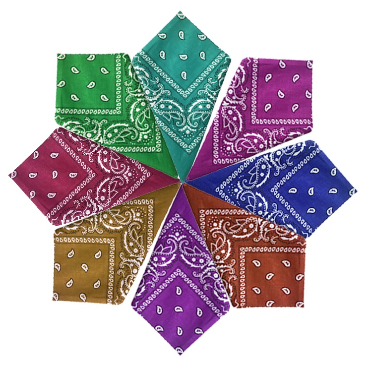OEM Service Wholesale Multifunctional Custom Design 55*55cm Cotton Square Bandana With Logo