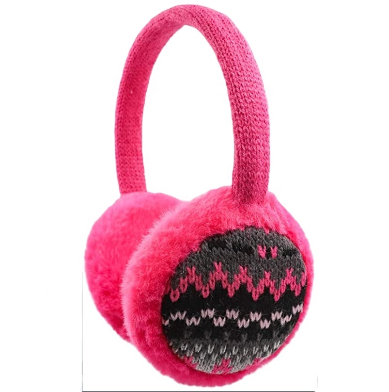 Kids Cute Knit Earmuffs Winter Warm Adjustable Ear Warmers for Boys Girls