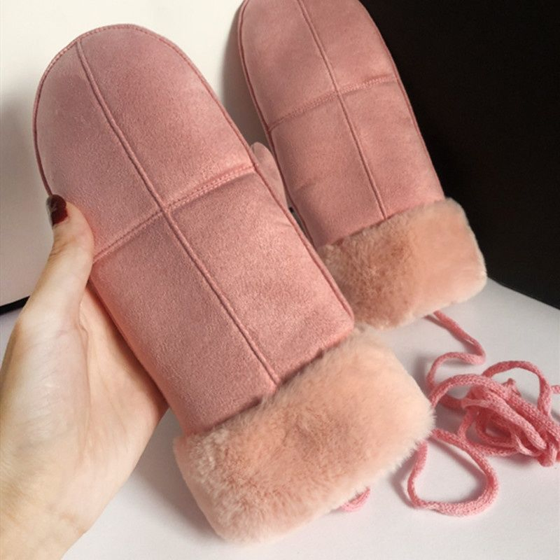 High Quality Custom Gloves Eco-Friendly Winter Mittens Fashionable Faux Suede Warm Ski Glove for Kids
