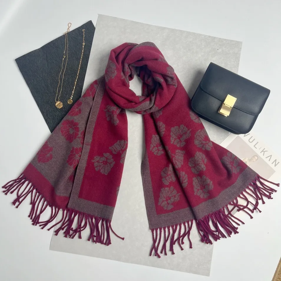 Winter Warm Large Cashmere Wool Blanket Shawls Soft Covering Yarn Shawl