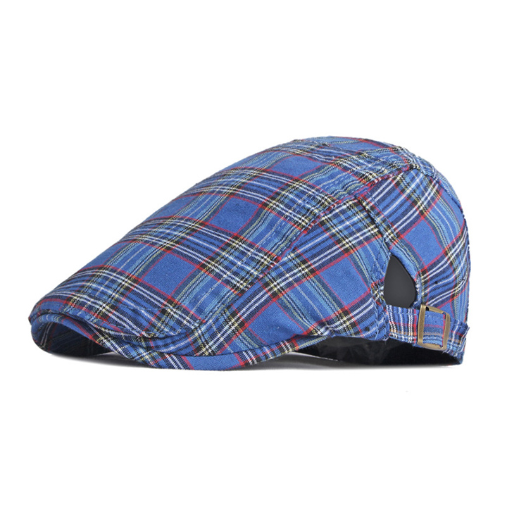 Early Summer Ins Hot Sale British Retro Plaid Newsboy Beret Cap for Unisex Outdoor Sports