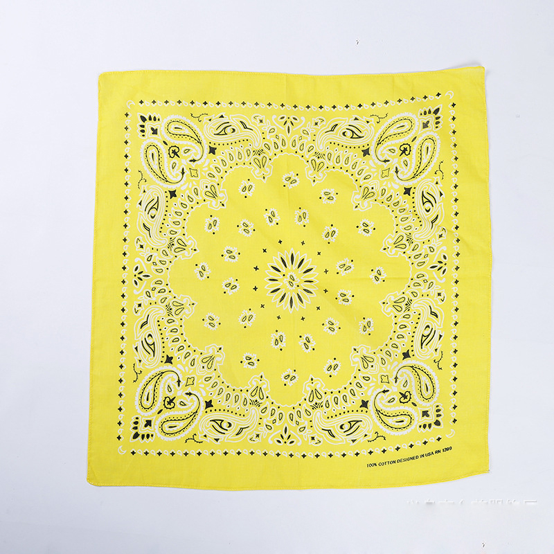 Hip Hop Paisley Pattern Print Headband Outdoor Sport Square Magic Bandana Soft 100% Cotton Multifunctional for Adults