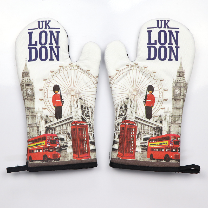 Custom Logo Souvenir Heat Resistant Cotton Oven Mitts for Cooking