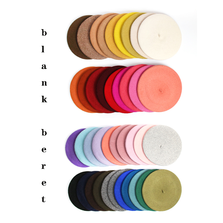 Custom Embroidery Berets Wholesale Professional High Quality Wool Multi-color Women Beret