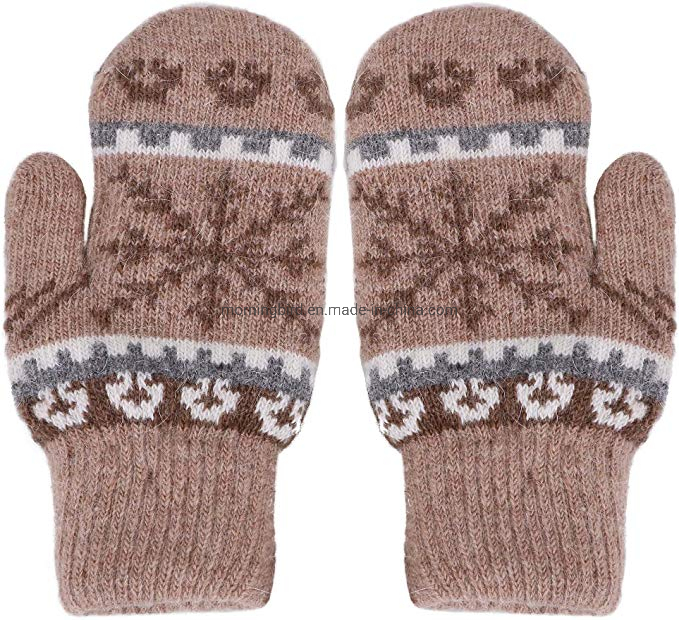 Mens Womens Winter Crochet Gloves Jacquard Patterns Warm Comfortable Knitted Mittens Without Fingers
