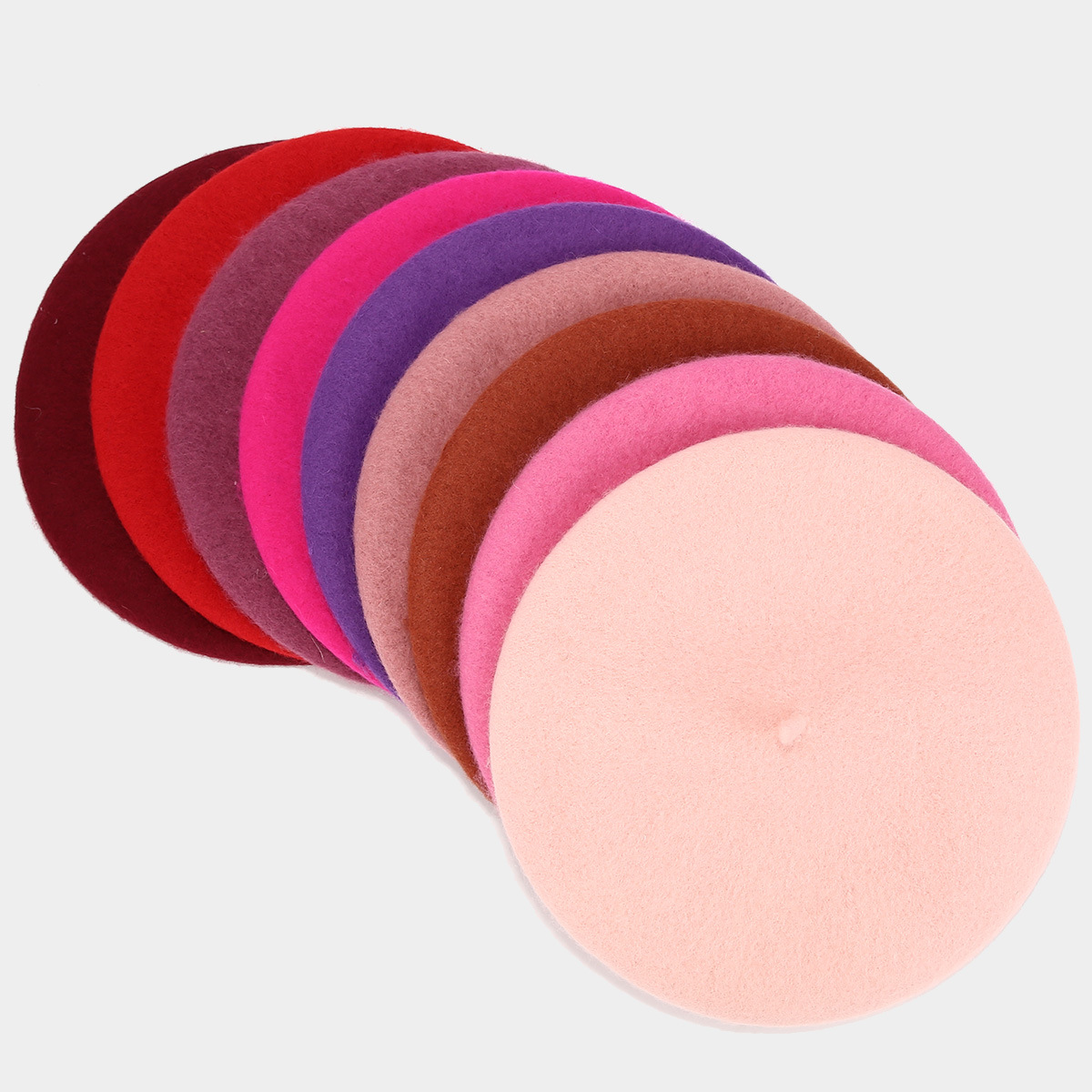 Elegant Vintage Japanese-Style Wool Beret for Women Korean Version Natural Multi-Color Thick Beret for Winter