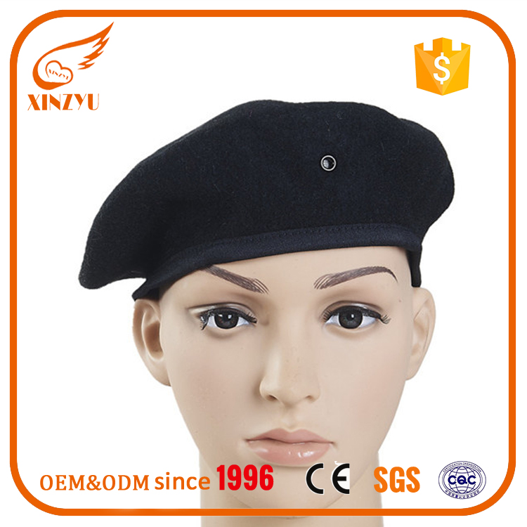 High Quality 100% Wool Cheap Black Berets Wholesale Beret Hat for Women